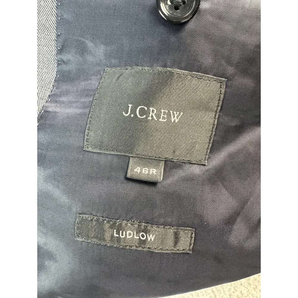 J Crew Ludlow Blazer Mens‎ 46R Gray Wool Two Button Sport Coat Tollegno Italy